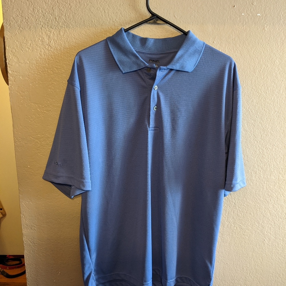 PING Collection Performance Dynamics Men Breathable Purple Golf Polo Size LG